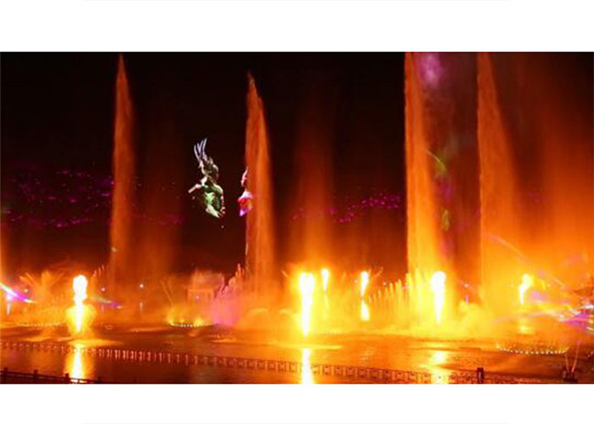 โมเดิร์นไฟกลางแจ้ง Flaming Water น้ำพุไฟพลุไฟเพลงสไตล์การเต้น ผู้ผลิต